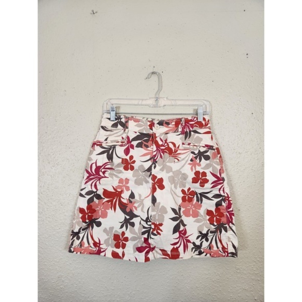 Croft & Barrow Multicolor Floral Skort Skirt‎ Petite Stretch Casual Size 6